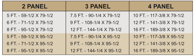 Finished Frames Sizes